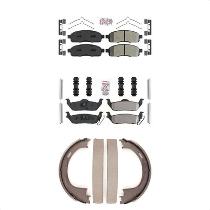 Semi-Metallic Disc Brake Pads Front Rear Kit For Ford F-150 Lincoln Mark LT