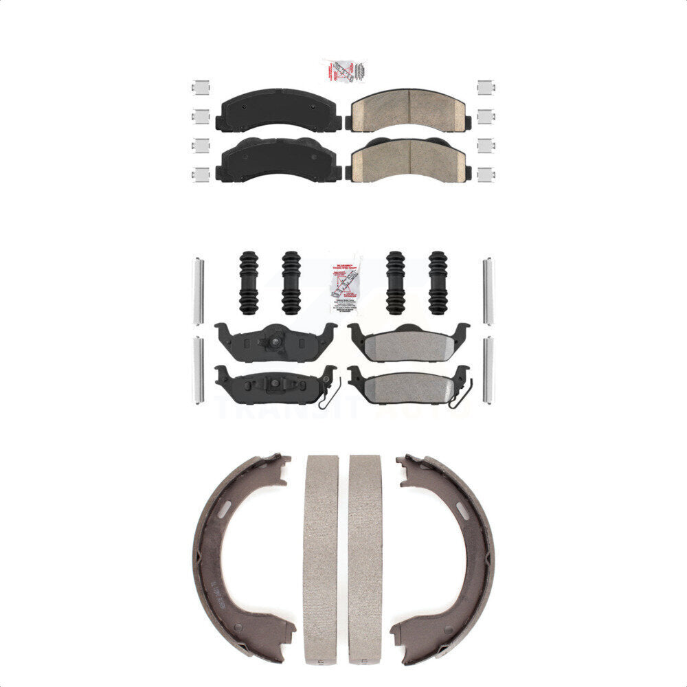 Ceramic Semi-Metallic Disc Brake Pads Front Rear Kit For 2010-2011 Ford F-150