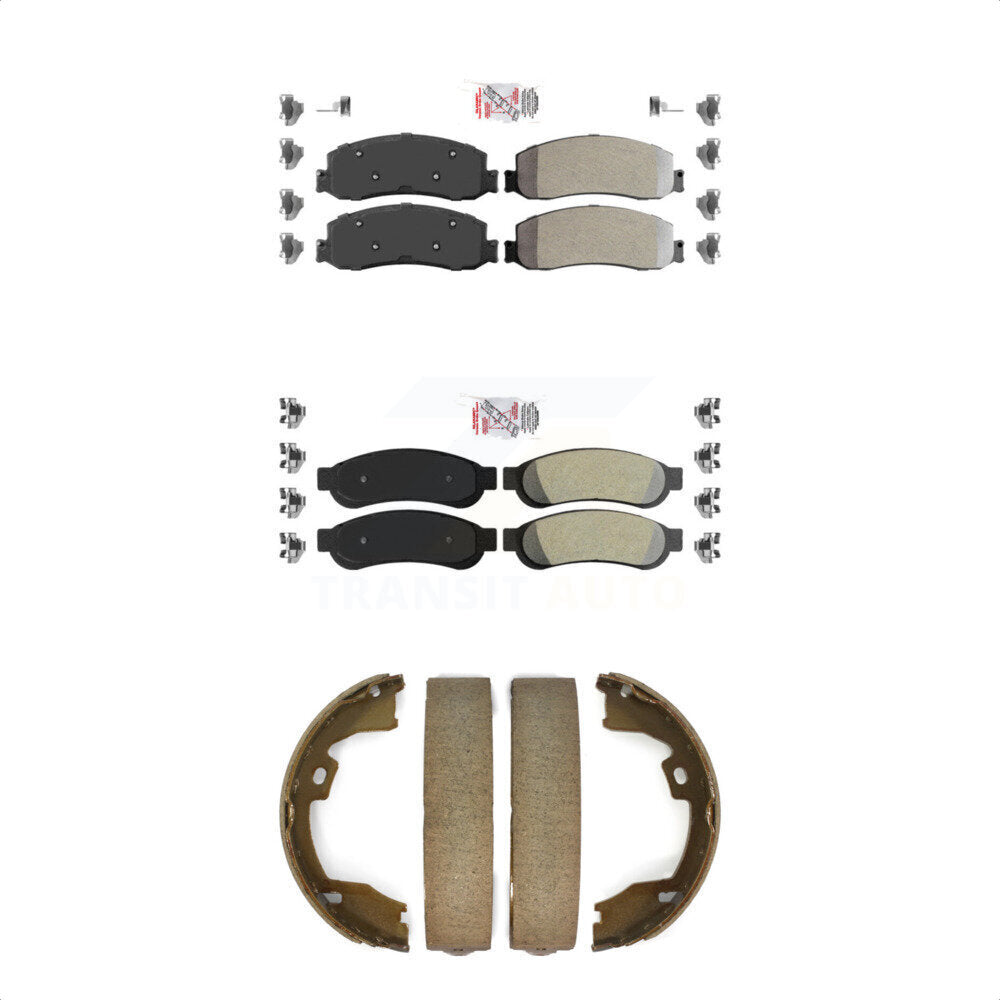 Semi-Metallic Disc Brake Pads Front Rear Kit For Ford F-250 Super Duty F-350