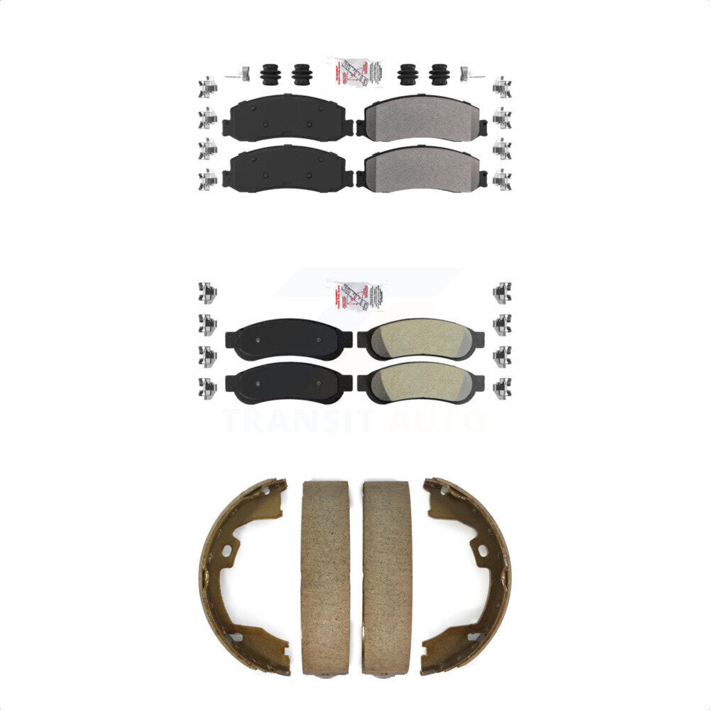 Semi-Metallic Disc Brake Pads Front Rear Kit For Ford F-350 Super Duty F-250