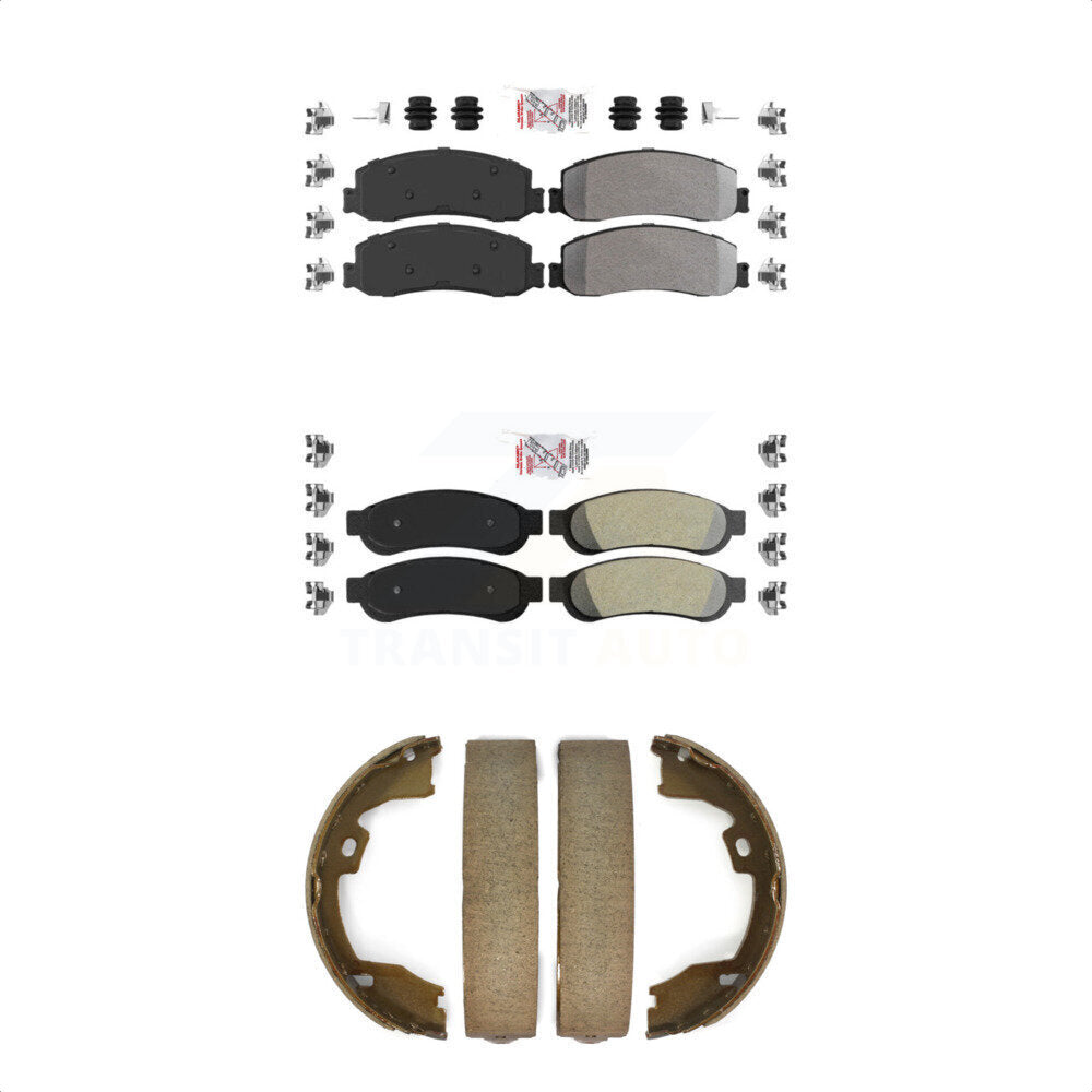 Semi-Metallic Disc Brake Pads Front Rear Kit For Ford F-250 Super Duty F-350