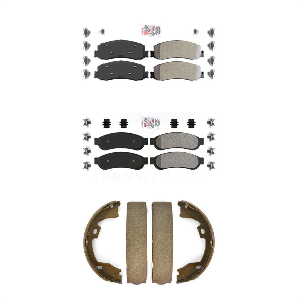 Semi-Metallic Disc Brake Pads Front Rear Kit For Ford F-250 Super Duty F-350