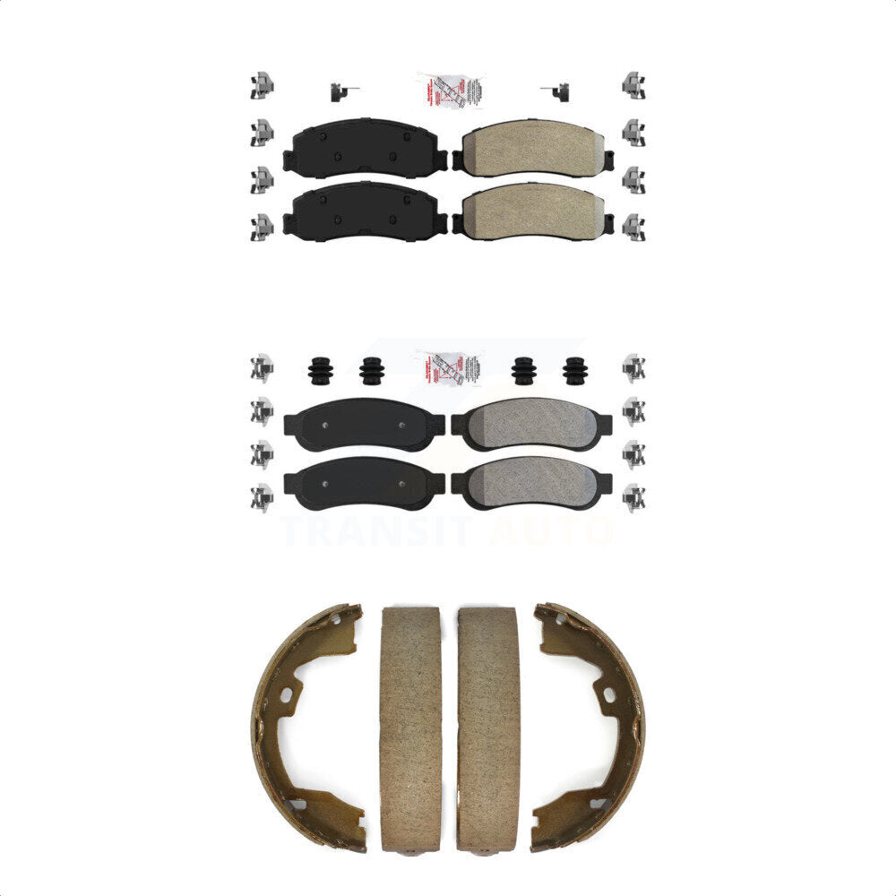 Semi-Metallic Disc Brake Pads Front Rear Kit For Ford F-350 Super Duty F-250