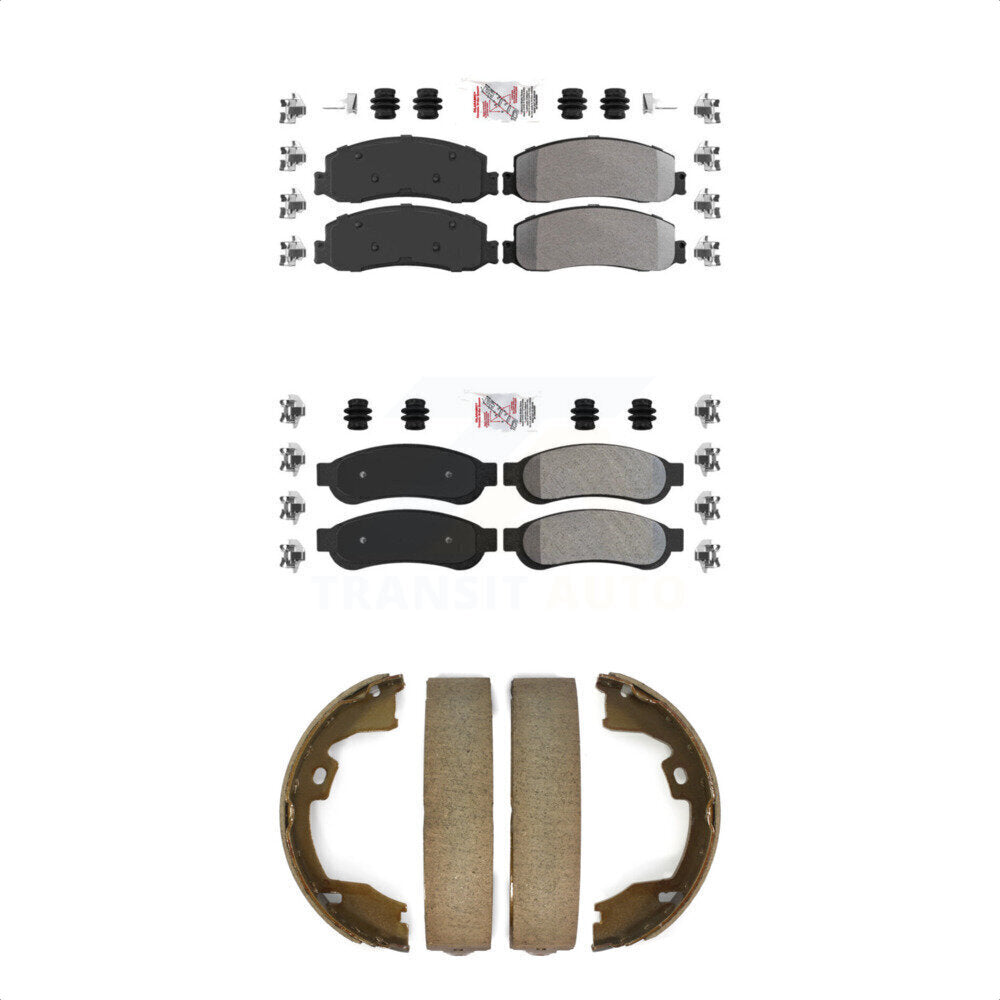 Semi-Metallic Disc Brake Pads Front Rear Kit For Ford F-250 Super Duty F-350