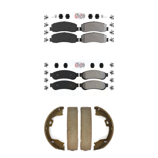 Semi-Metallic Disc Brake Pads Front Rear Kit For Ford F-250 Super Duty F-350