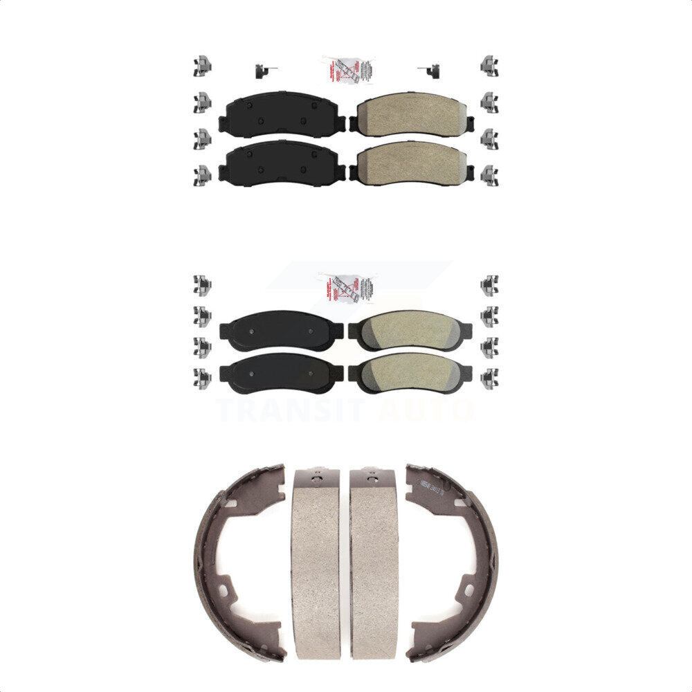 Semi-Metallic Disc Brake Pads Front Rear Kit For Ford F-350 Super Duty F-250