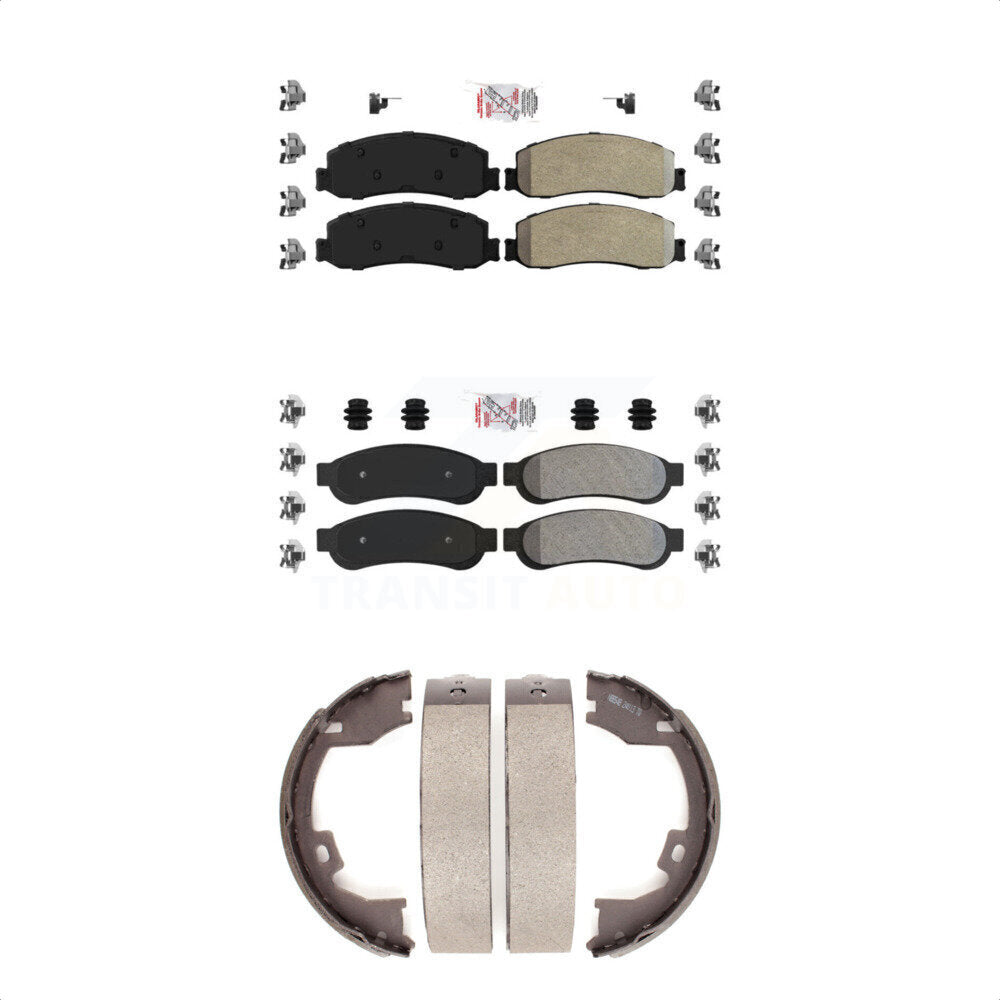 Semi-Metallic Disc Brake Pads Front Rear Kit For Ford F-350 Super Duty F-250