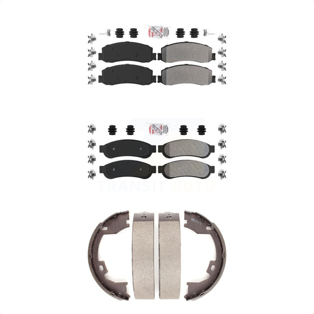 Semi-Metallic Disc Brake Pads Front Rear Kit For Ford F-350 Super Duty F-250