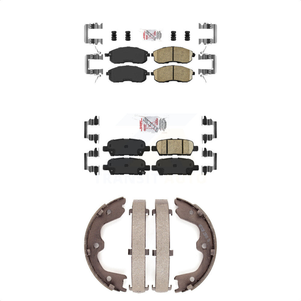 Ceramic Disc Brake Pads And Rear Parking Shoes Front Kit For