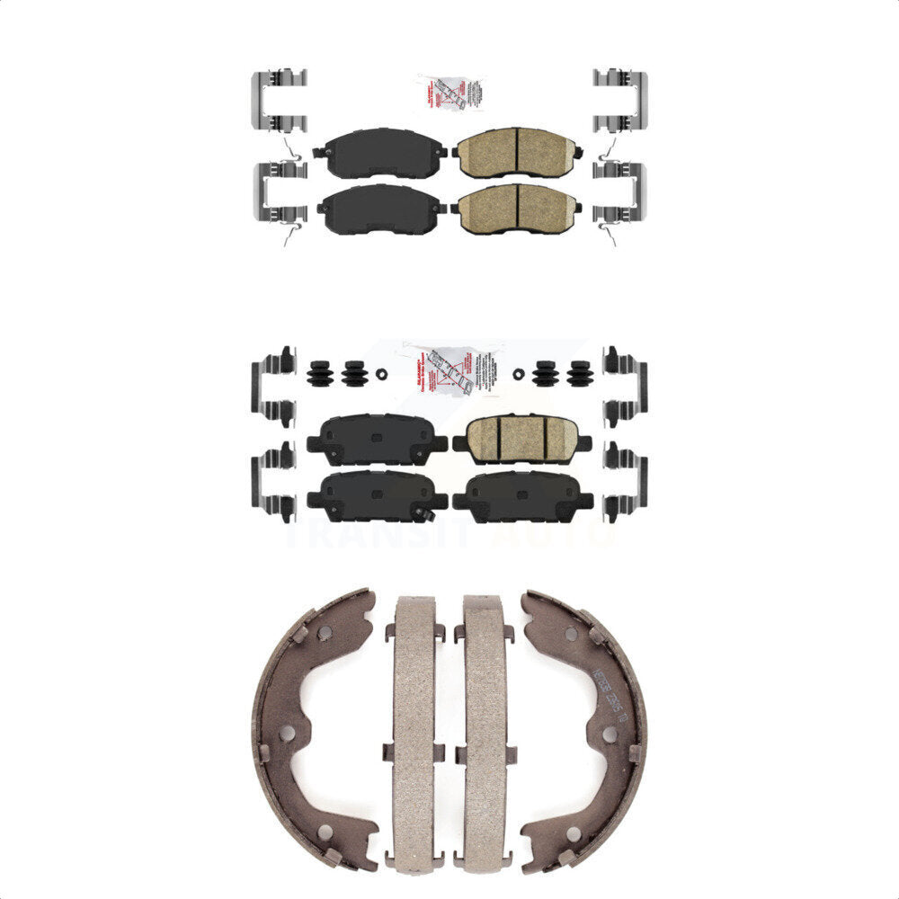 Ceramic Disc Brake Pads And Rear Parking Shoes Front Kit For