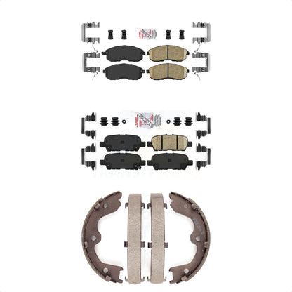 Ceramic Disc Brake Pads And Rear Parking Shoes Front Kit For