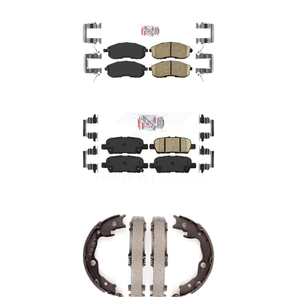 Ceramic Disc Brake Pads And Rear Parking Shoes Front Kit For Nissan