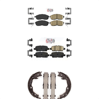 Ceramic Disc Brake Pads And Rear Parking Shoes Front Kit For Nissan