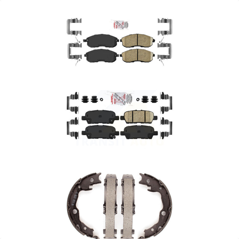 Ceramic Disc Brake Pads And Rear Parking Shoes Front Kit For Nissan