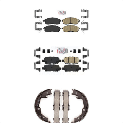 Ceramic Disc Brake Pads And Rear Parking Shoes Front Kit For Nissan
