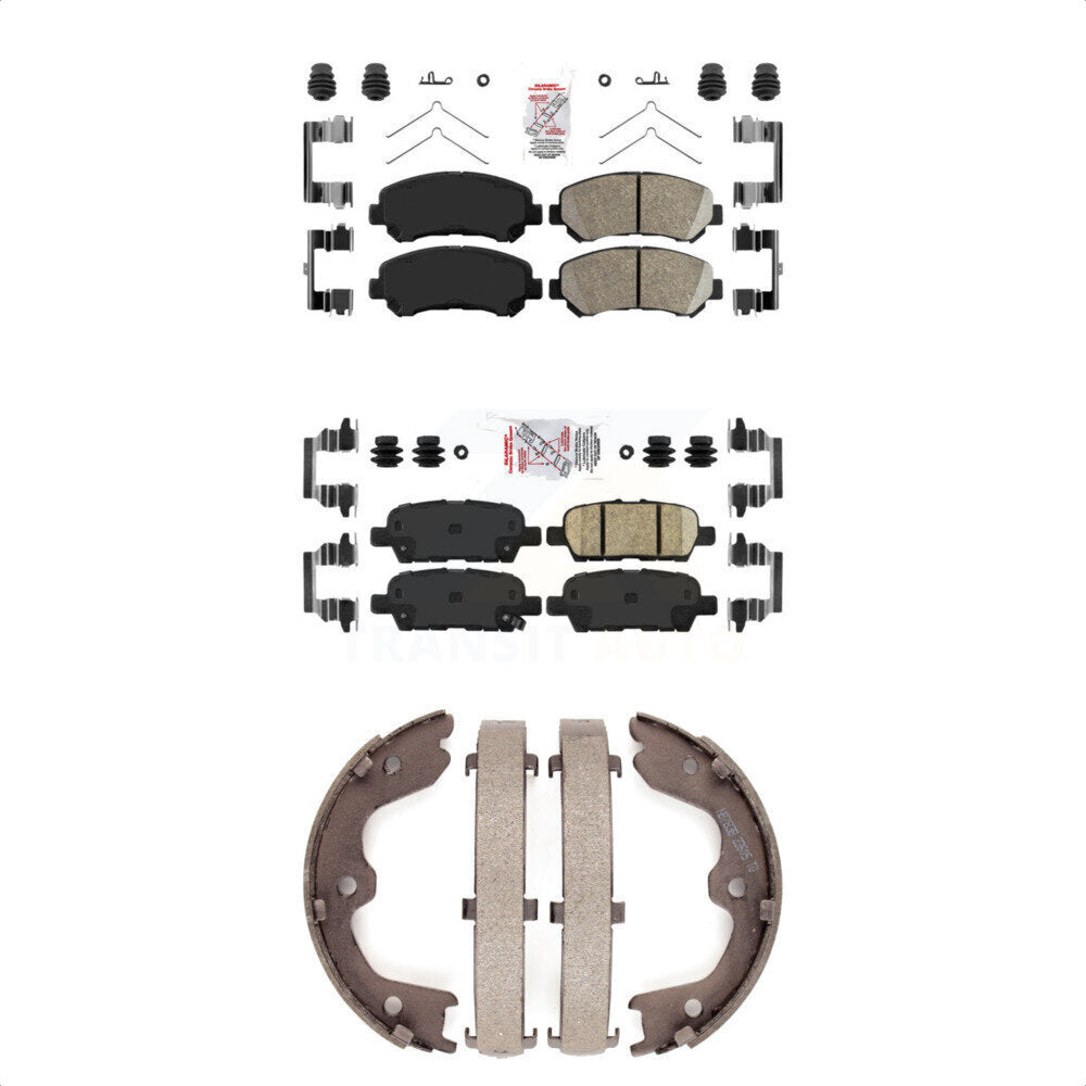 Ceramic Disc Brake Pads And Rear Parking Shoes Front Kit For