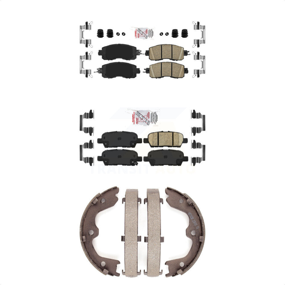 Ceramic Disc Brake Pads And Rear Parking Shoes Front Kit For
