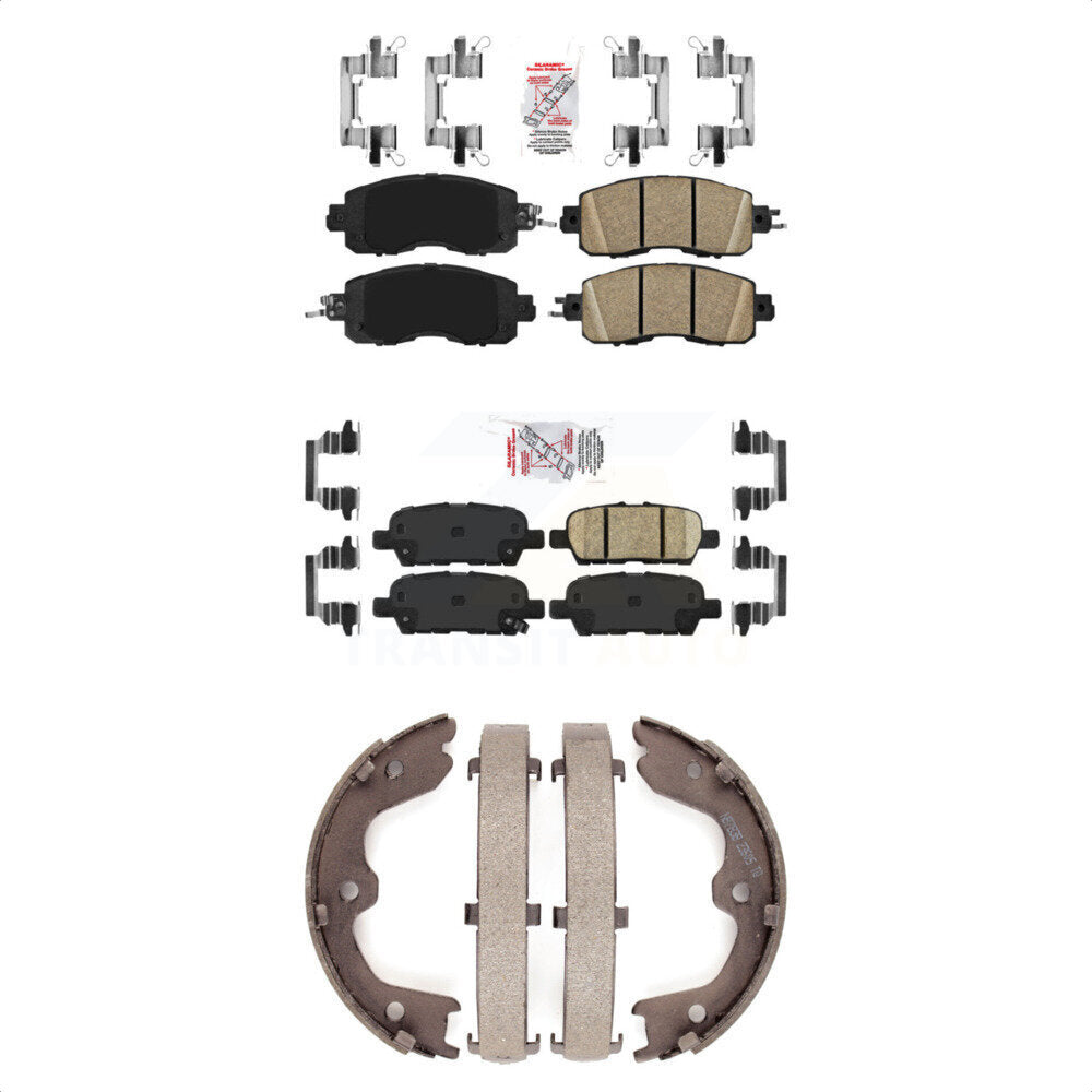 Ceramic Disc Brake Pads And Rear Parking Shoes Front Kit For