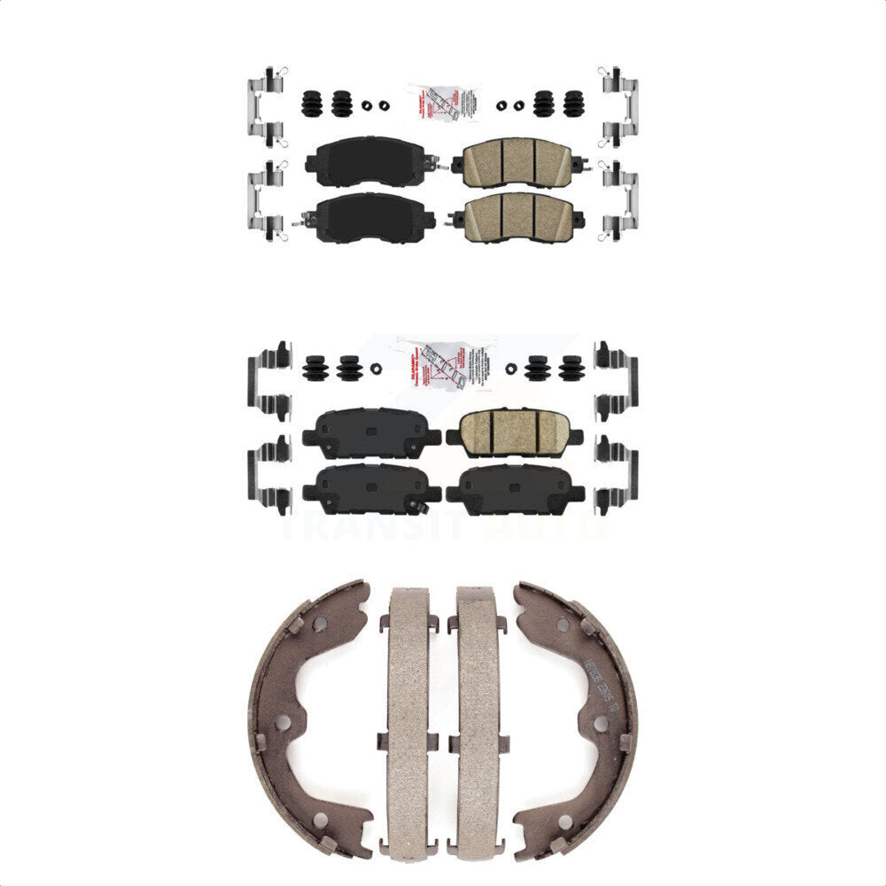 Ceramic Disc Brake Pads And Rear Parking Shoes Front Kit For