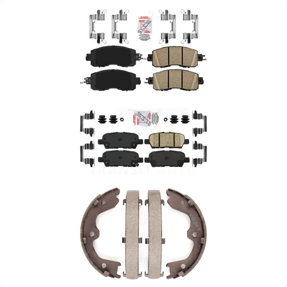 Ceramic Disc Brake Pads And Rear Parking Shoes Front Kit For