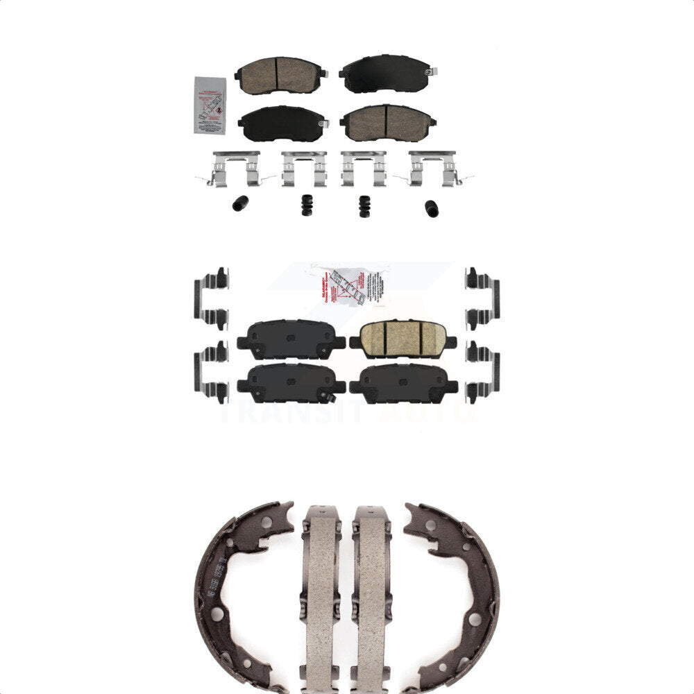 Ceramic Disc Brake Pads And Rear Parking Shoes Front Kit For