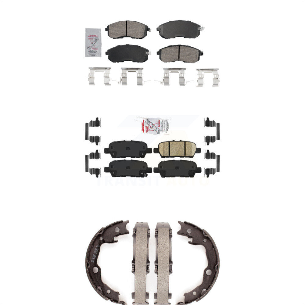 Ceramic Disc Brake Pads And Rear Parking Shoes Front Kit For