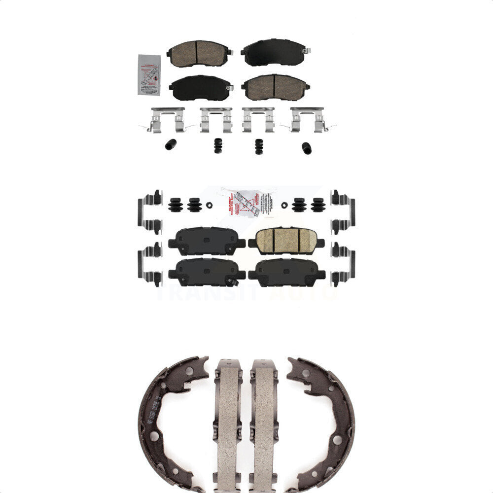Ceramic Disc Brake Pads And Rear Parking Shoes Front Kit For