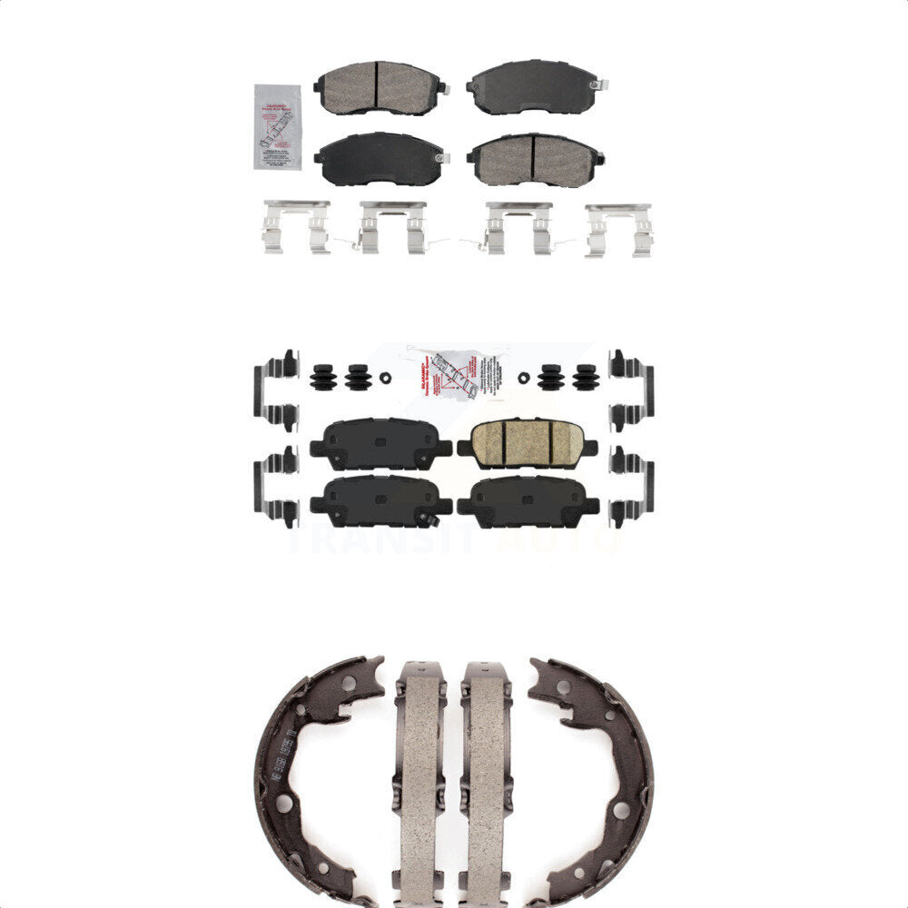 Ceramic Disc Brake Pads And Rear Parking Shoes Front Kit For