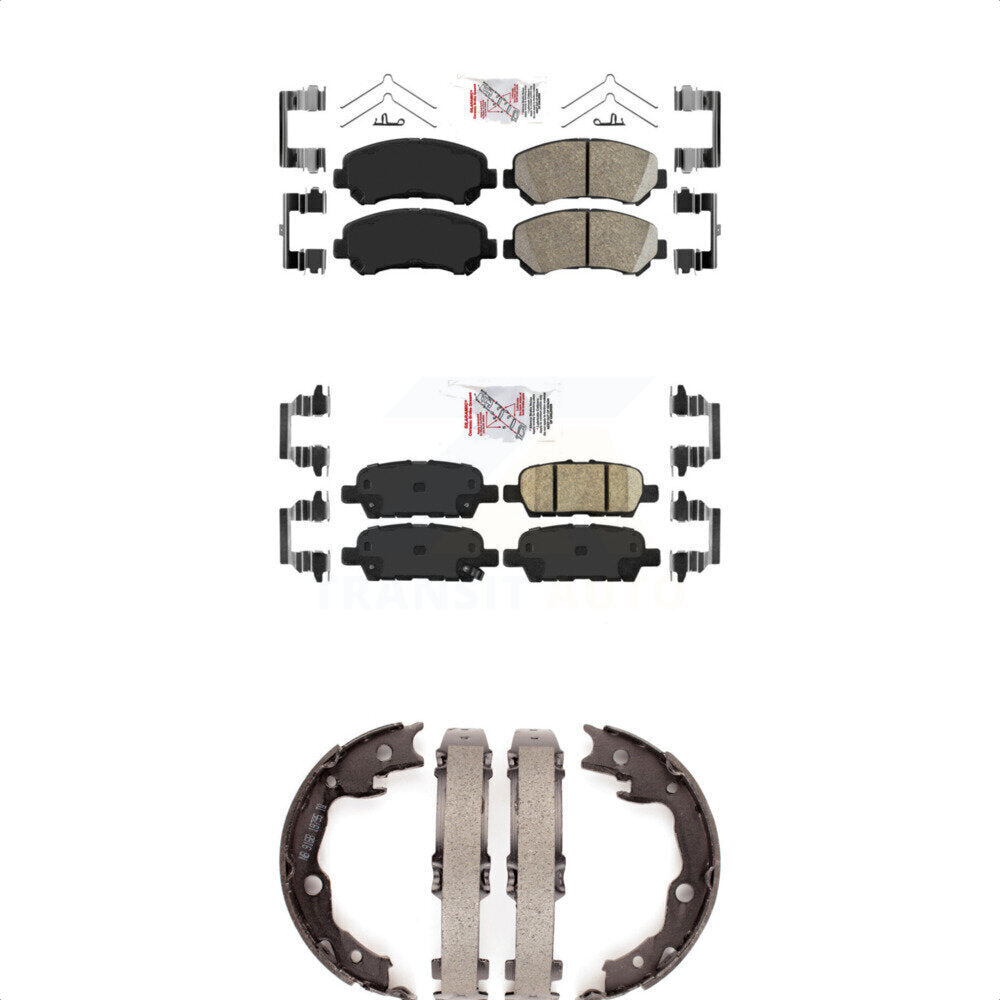 Ceramic Disc Brake Pads And Rear Parking Shoes Front Kit For Nissan