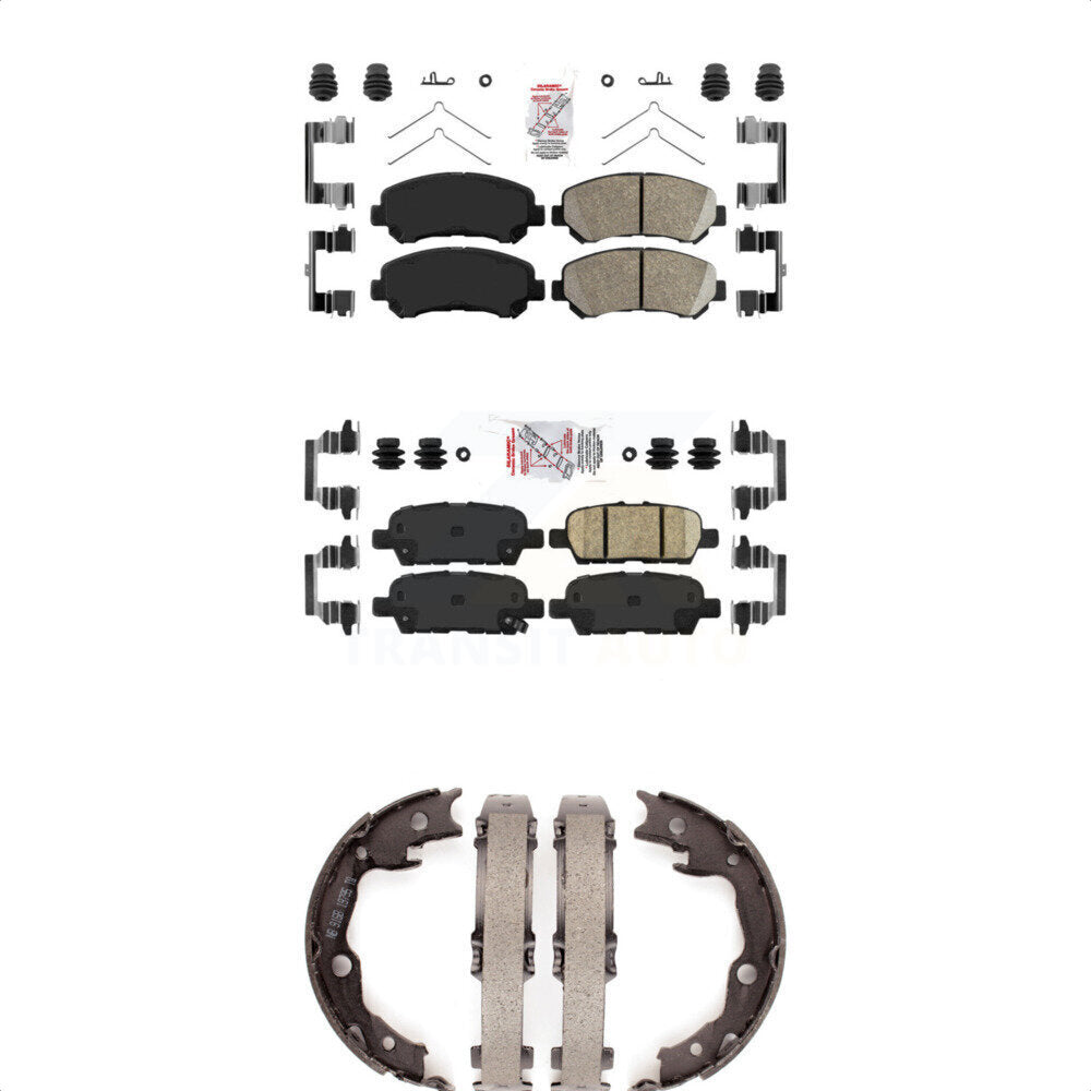 Ceramic Disc Brake Pads And Rear Parking Shoes Front Kit For Nissan