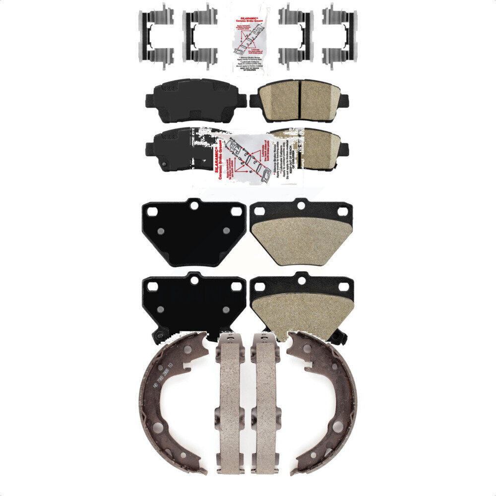 Ceramic Semi-Metallic Disc Brake Pads Front Rear Kit For 2000 Toyota Celica GT