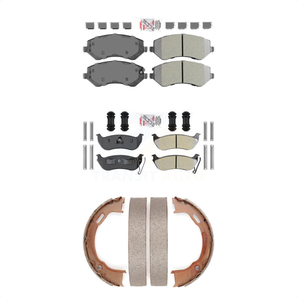 Semi-Metallic Disc Brake Pads Front Rear Kit For 2003-2007 Jeep Liberty