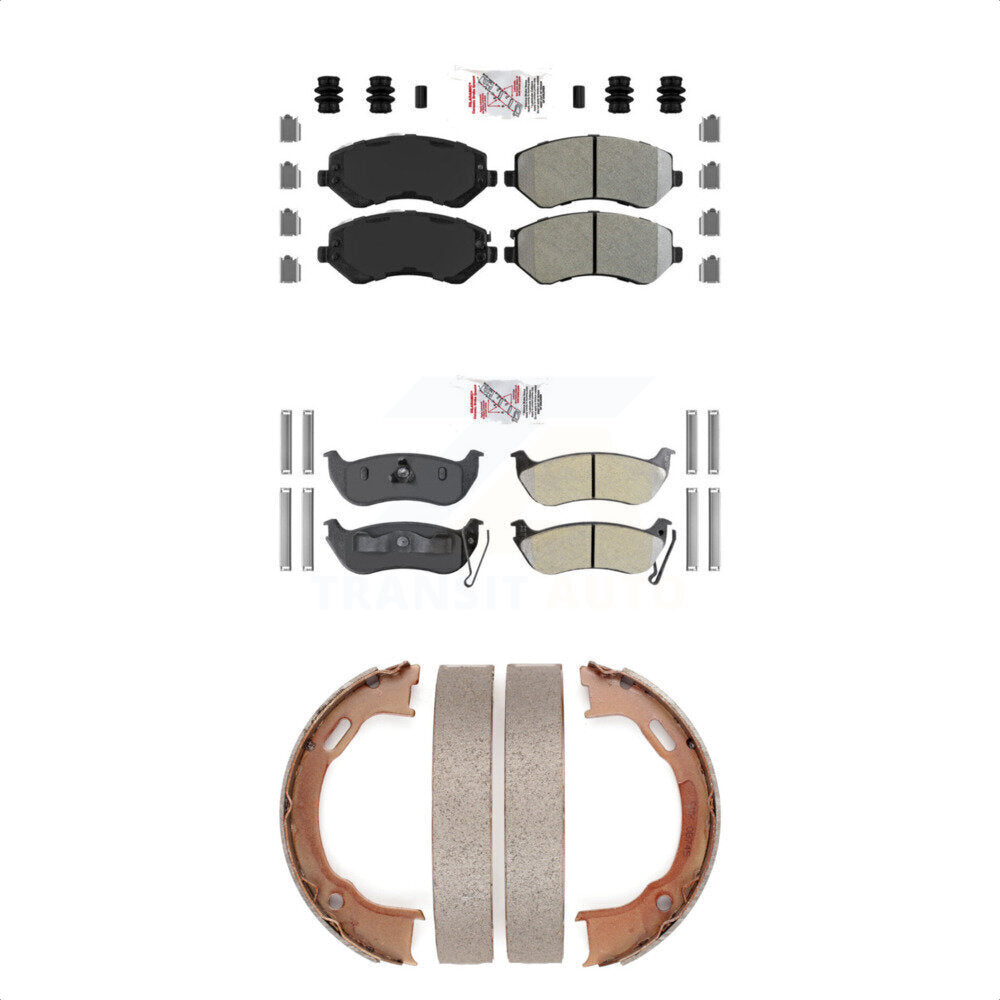 Semi-Metallic Disc Brake Pads Front Rear Kit For 2003-2007 Jeep Liberty