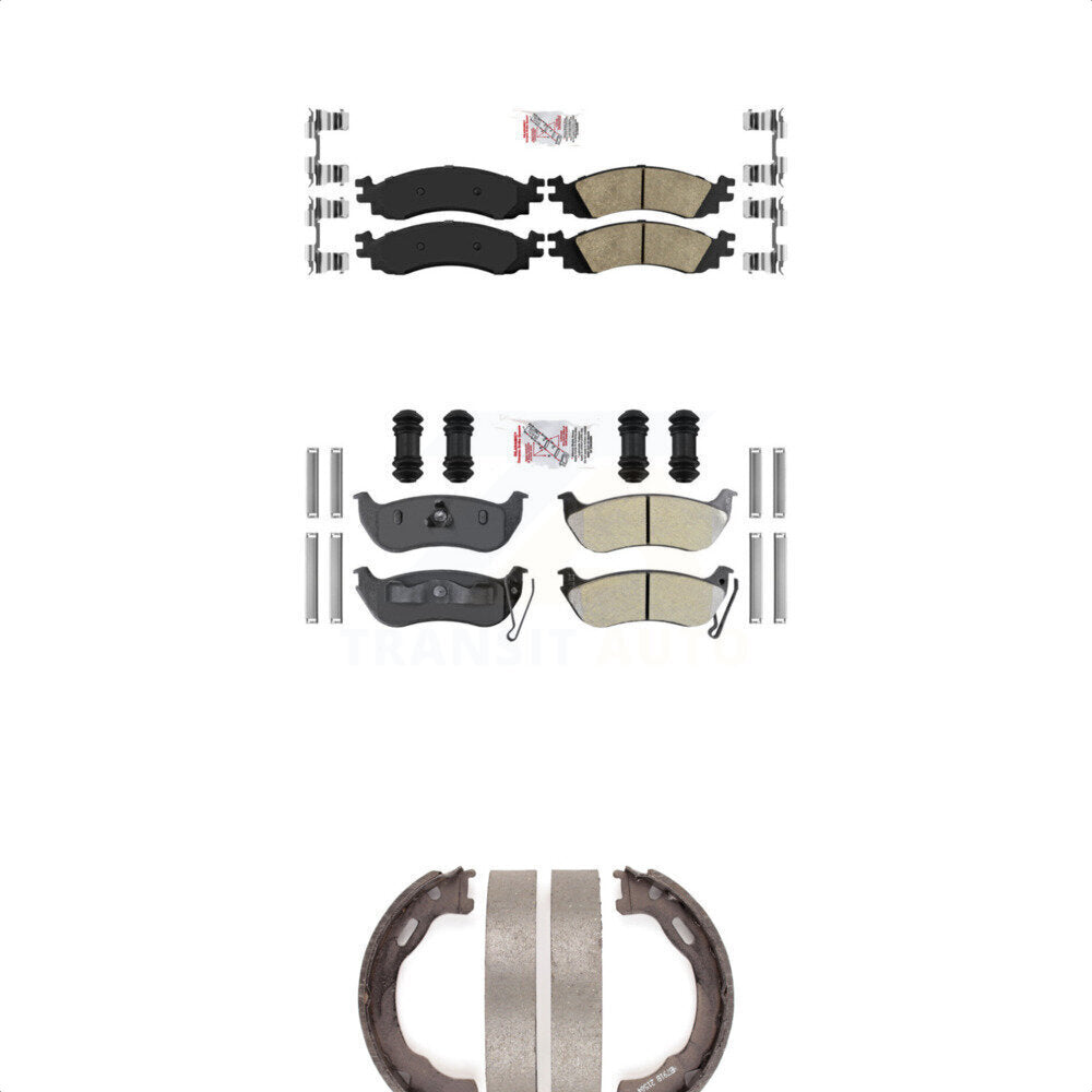 Ceramic Semi-Metallic Disc Brake Pads Front Rear Kit For Ford Explorer Sport