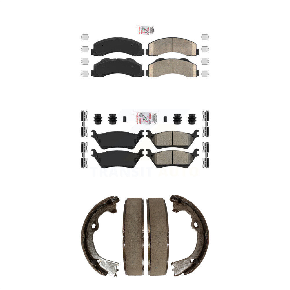 Ceramic Semi-Metallic Disc Brake Pads Front Rear Kit For Ford F-150