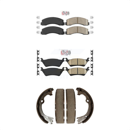Ceramic Disc Brake Pads Front Rear Kit For Ford F-150 With Manual Parking