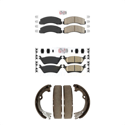 Ceramic Disc Brake Pads Front Rear Kit For Ford F-150 With Manual Parking