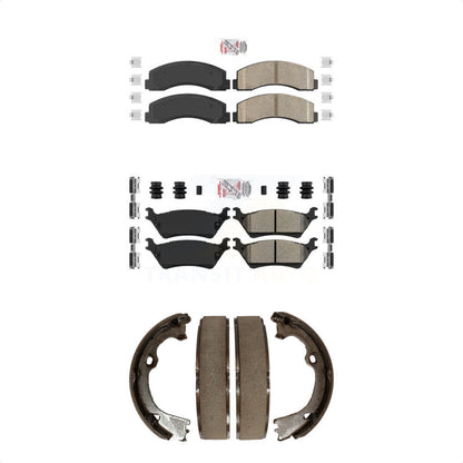 Ceramic Semi-Metallic Disc Brake Pads Front Rear Kit For Ford F-150