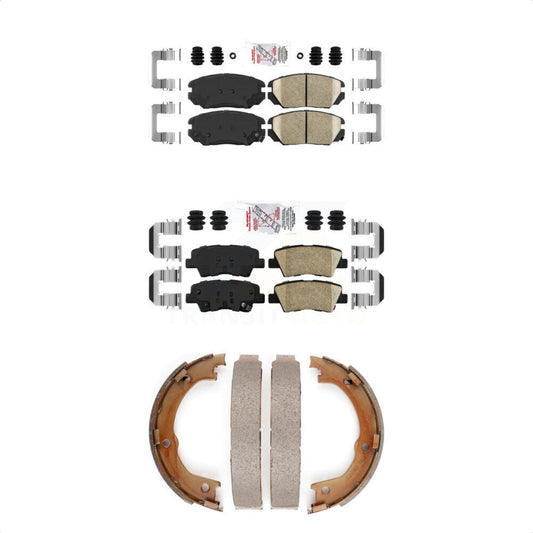 Ceramic Disc Brake Pads Front Rear Kit For 2007-2009 Kia Amanti