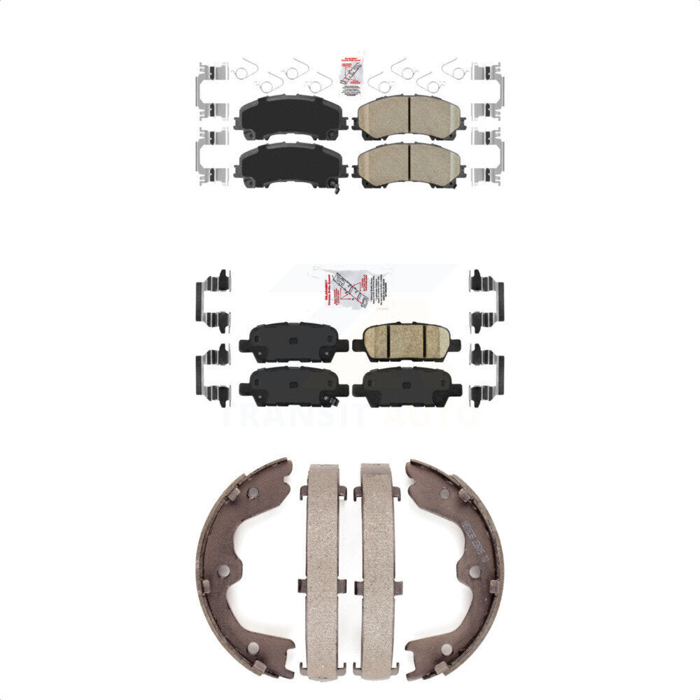 Ceramic Disc Brake Pads And Rear Parking Shoes Front Kit For