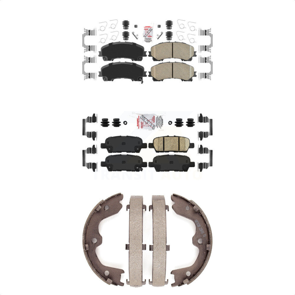 Ceramic Disc Brake Pads And Rear Parking Shoes Front Kit For