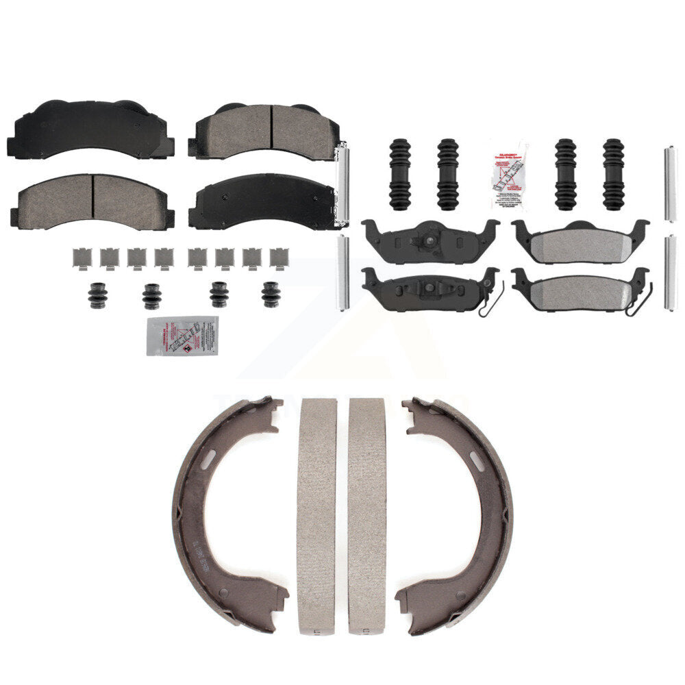 Ceramic Semi-Metallic Disc Brake Pads Front Rear Kit For 2010-2011 Ford F-150
