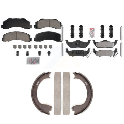 Ceramic Semi-Metallic Disc Brake Pads Front Rear Kit For 2010-2011 Ford F-150