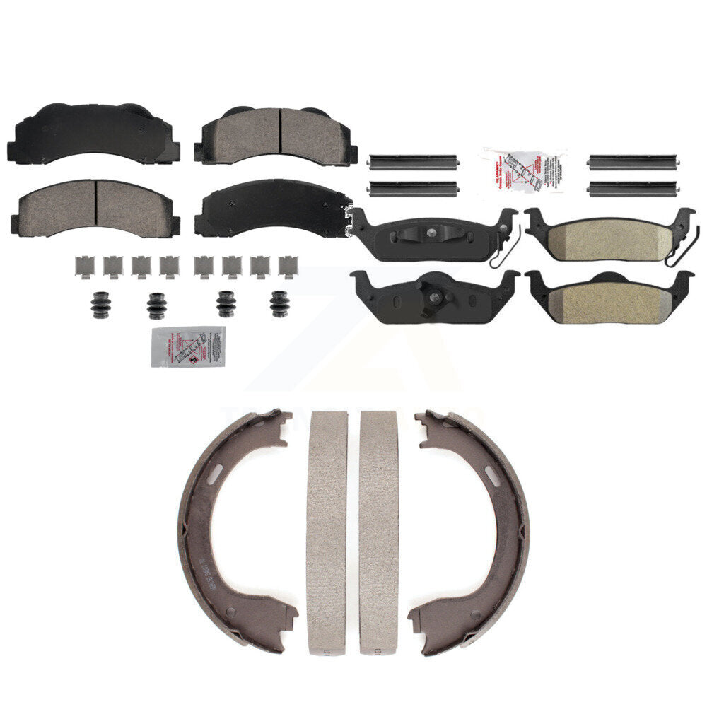 Ceramic Semi-Metallic Disc Brake Pads Front Rear Kit For 2010-2011 Ford F-150