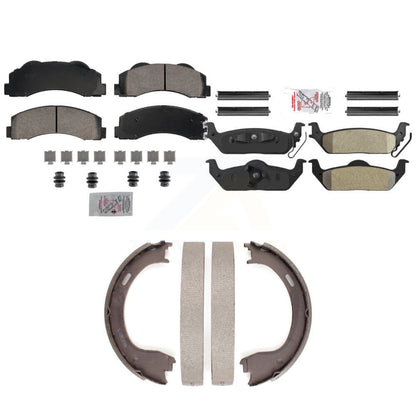 Ceramic Semi-Metallic Disc Brake Pads Front Rear Kit For 2010-2011 Ford F-150