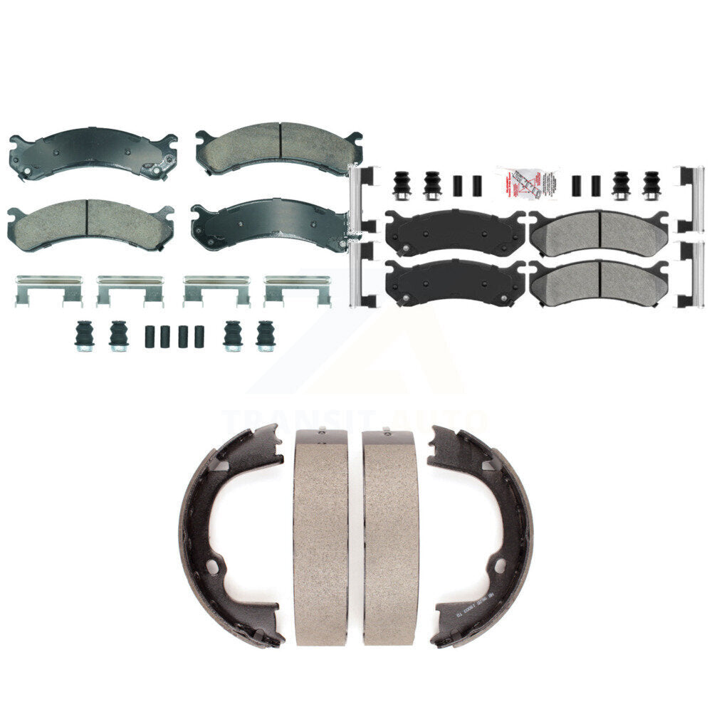 Ceramic Semi-Metallic Disc Brake Pads Front Rear Kit For GMC Chevrolet Silverado