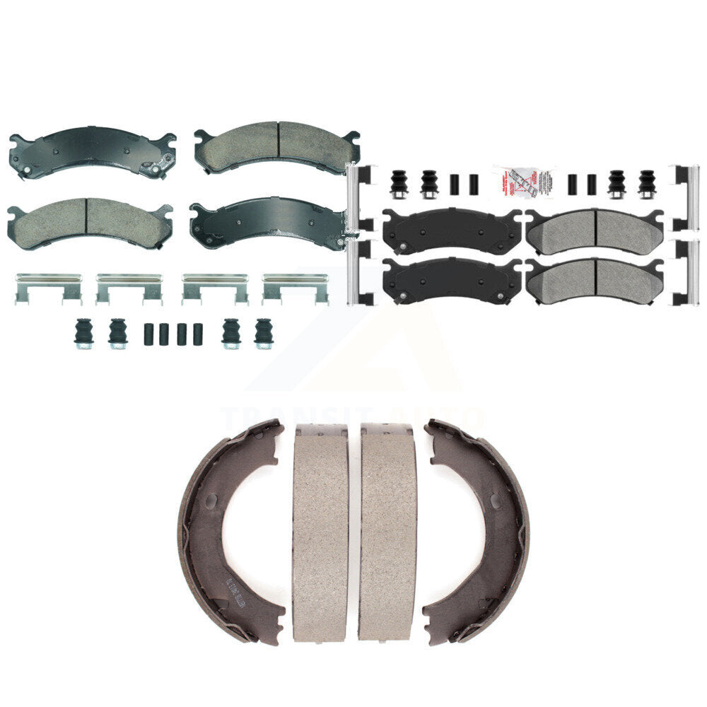 Ceramic Semi-Metallic Disc Brake Pads Front Rear Kit For Chevrolet GMC Sierra HD