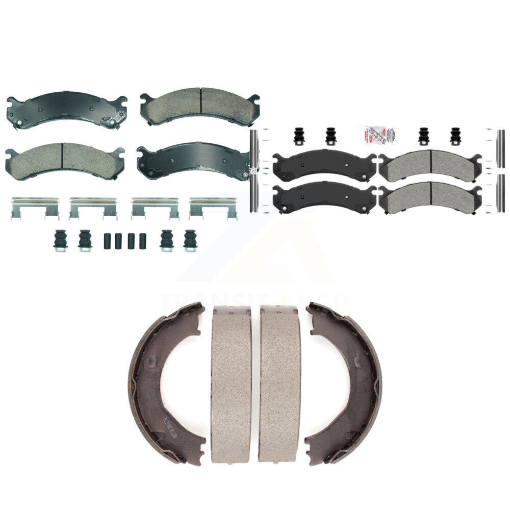 Ceramic Semi-Metallic Disc Brake Pads Front Rear Kit For Chevrolet GMC Silverado