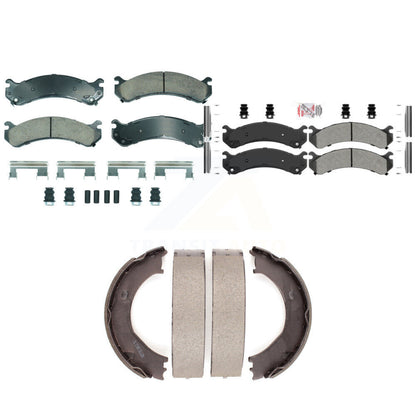 Ceramic Semi-Metallic Disc Brake Pads Front Rear Kit For Chevrolet GMC Silverado