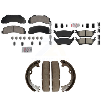 Ceramic Semi-Metallic Disc Brake Pads Front Rear Kit For Ford F-150